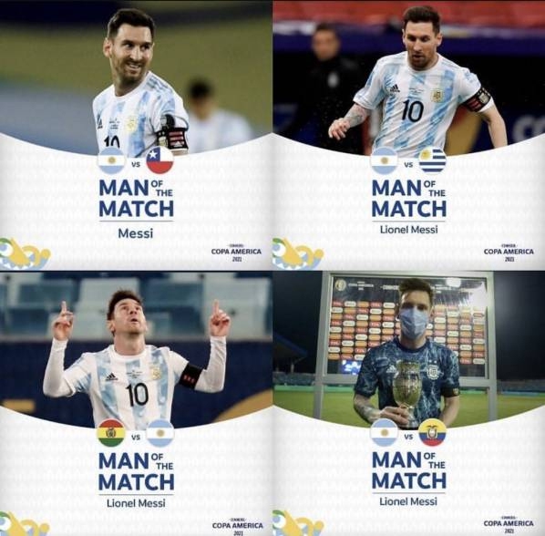 Leo Messi i jego MVP za mecze na Copa America 2021! :D